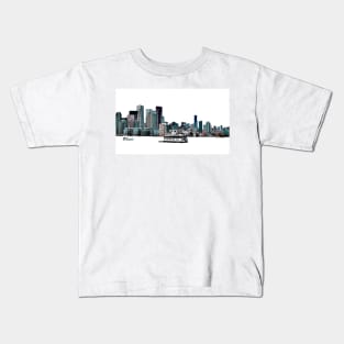 Toronto Port-lands with Island Ferry Kids T-Shirt